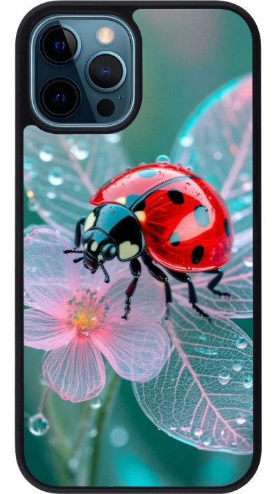 Coque iPhone 12 / 12 Pro - Silicone rigide noir Ladybird in bloom 2026