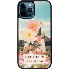 Coque iPhone 12 / 12 Pro - Silicone rigide noir Live life in full moon 2026