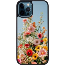 Coque iPhone 12 / 12 Pro - Silicone rigide noir Spring flowers 2026