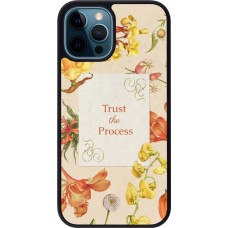Coque iPhone 12 / 12 Pro - Silicone rigide noir Trust the process 2026