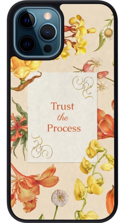 Coque iPhone 12 / 12 Pro - Silicone rigide noir Trust the process 2026