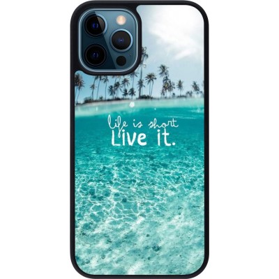 Coque iPhone 12 / 12 Pro - Silicone rigide noir Summer 18 24