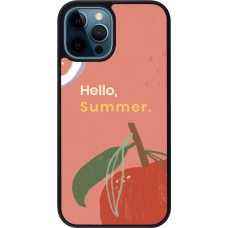 Coque iPhone 12 / 12 Pro - Silicone rigide noir Summer 2025 Hello summer