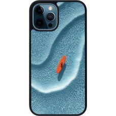 Coque iPhone 12 / 12 Pro - Silicone rigide noir Orange surf Summer 2026