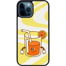 Coque iPhone 12 / 12 Pro - Silicone rigide noir Summer drink 2026