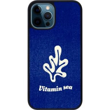 Coque iPhone 12 / 12 Pro - Silicone rigide noir Vitamin sea Summer 2026