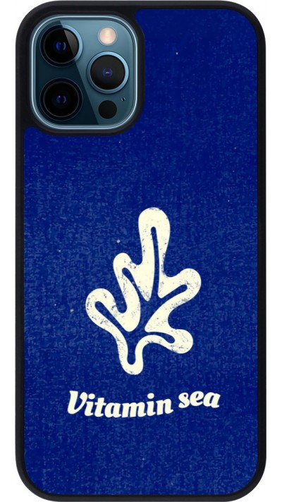 Coque iPhone 12 / 12 Pro - Silicone rigide noir Vitamin sea Summer 2026