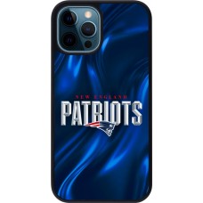 Coque iPhone 12 / 12 Pro - Silicone rigide noir Super Bowl 26 Patriots 2