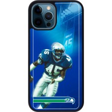 Coque iPhone 12 / 12 Pro - Silicone rigide noir Super Bowl 26 Seattle 1