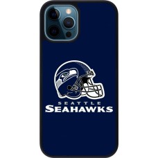 Coque iPhone 12 / 12 Pro - Silicone rigide noir Super Bowl 26 Seattle 3