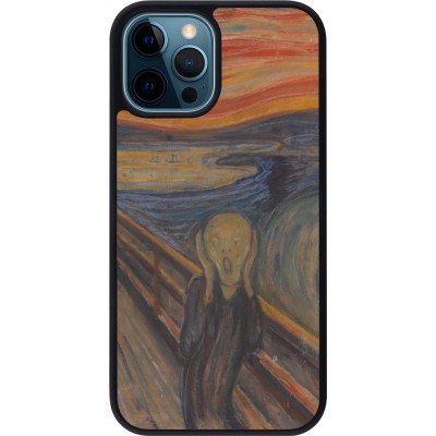 iPhone 12 / 12 Pro Case Hülle - Silikon schwarz Kunstbild - Der Schrei - Edvard Munch