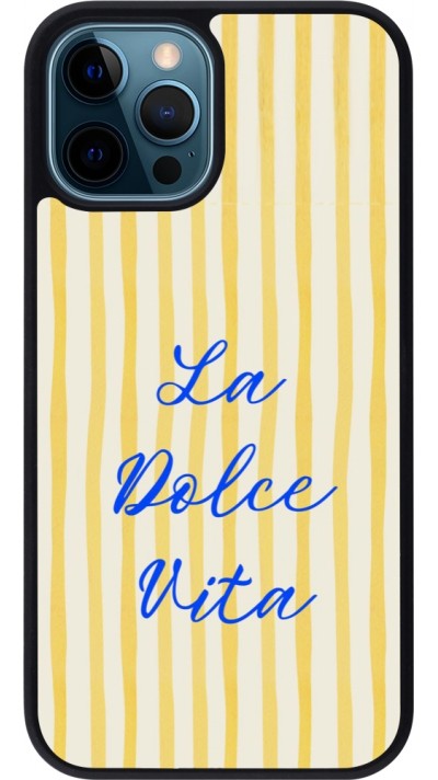 Coque iPhone 12 / 12 Pro - Silicone rigide noir The good life 2026