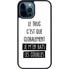 Coque iPhone 12 / 12 Pro - Silicone rigide noir Le truc globalement bats les couilles