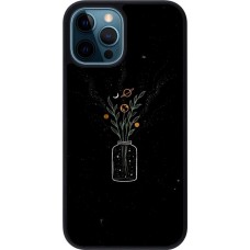 Coque iPhone 12 / 12 Pro - Silicone rigide noir Vase black