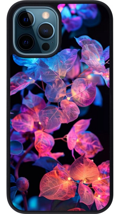 Coque iPhone 12 / 12 Pro - Silicone rigide noir Artificial vegetation 2025