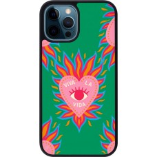 Coque iPhone 12 / 12 Pro - Silicone rigide noir Viva la vida 2026