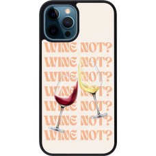 Coque iPhone 12 / 12 Pro - Silicone rigide noir Wine not