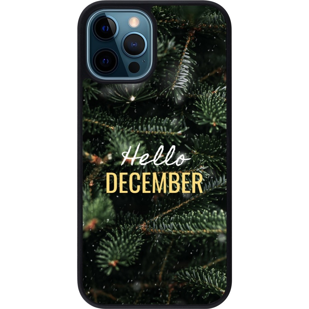 iPhone 12 / 12 Pro Case Hülle - Silikon schwarz Winter 25 Winter hello december