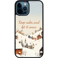 iPhone 12 / 12 Pro Case Hülle - Silikon schwarz Winter 25 Winter Keep calm and let it snow