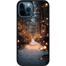 iPhone 12 / 12 Pro Case Hülle - Silikon schwarz Winter 25 Winter snowy road