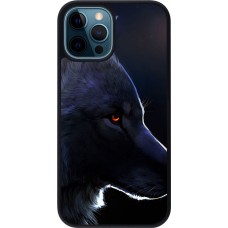 Coque iPhone 12 / 12 Pro - Silicone rigide noir Wolf Shape