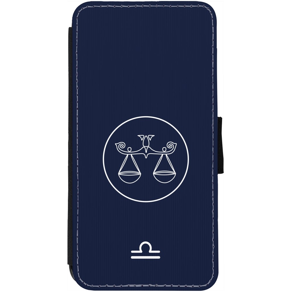 iPhone 12 / 12 Pro Case Hülle - Wallet schwarz Astrologie Waage
