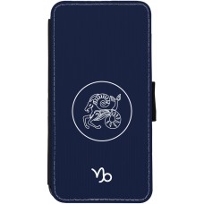 iPhone 12 / 12 Pro Case Hülle - Wallet schwarz Astrologie Steinbock