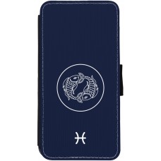 iPhone 12 / 12 Pro Case Hülle - Wallet schwarz Astrologie Fische