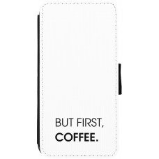 iPhone 12 / 12 Pro Case Hülle - Wallet schwarz But first Coffee