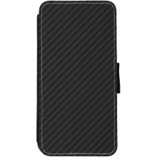 Hülle iPhone 12 / 12 Pro - Wallet schwarz Carbon Basic