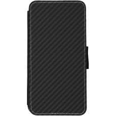 Coque iPhone 12 / 12 Pro - Wallet noir Carbon Basic