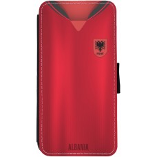 Coque iPhone 12 / 12 Pro - Wallet noir Maillot de football Albanie personnalisable
