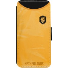 Coque iPhone 12 / 12 Pro - Wallet noir Maillot de football Pays-Bas 2022 personnalisable