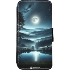 iPhone 12 / 12 Pro Case Hülle - Wallet schwarz Ansicht des Nachthimmels