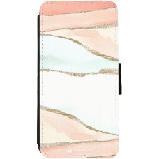 Hülle iPhone 12 / 12 Pro - Wallet schwarz Shimmering Orange
