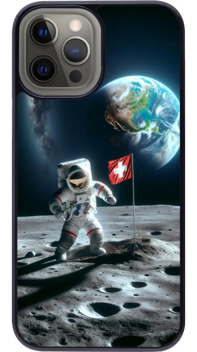 Coque iPhone 12 Pro Max - Astro Suisse sur lune