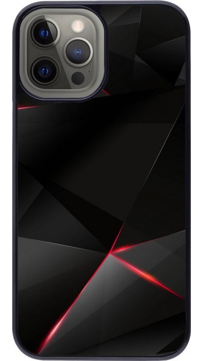 Coque iPhone 12 Pro Max - Black Red Lines