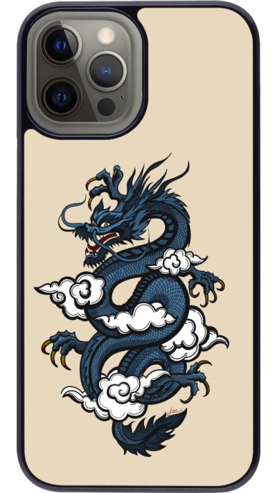Coque iPhone 12 Pro Max - Blue Dragon Tattoo