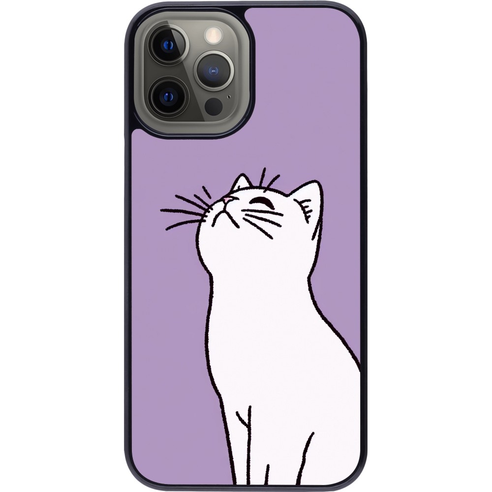 iPhone 12 Pro Max Case Hülle - Chat auf lila Hintergrund