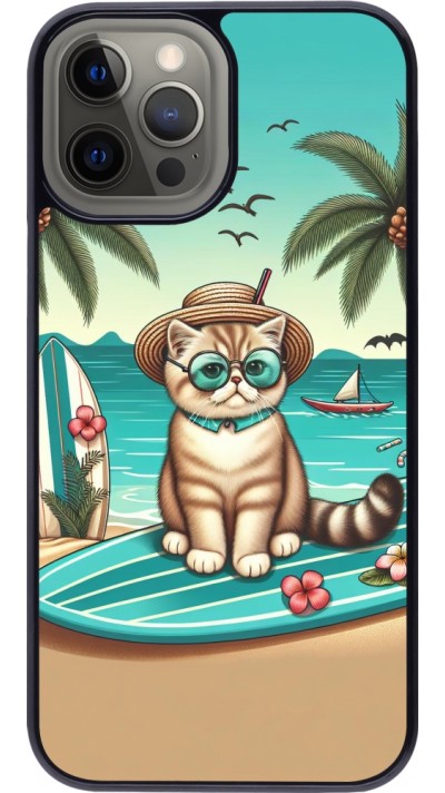Coque iPhone 12 Pro Max - Chat Surf Style