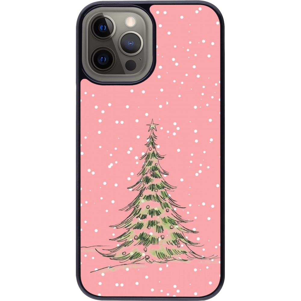 iPhone 12 Pro Max Case Hülle - Christmas 25 Pink Tree