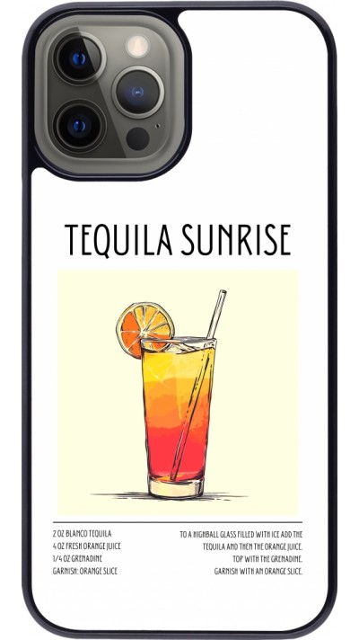 iPhone 12 Pro Max Case Hülle - Cocktail Rezept Tequila Sunrise