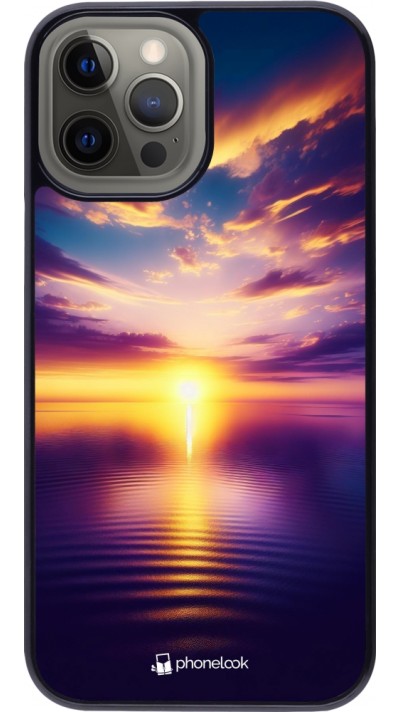 Coque iPhone 12 Pro Max - Coucher soleil jaune violet