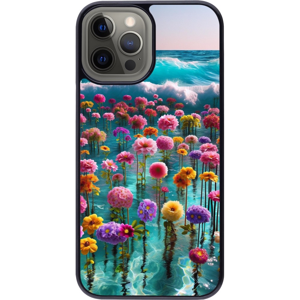 iPhone 12 Pro Max Case Hülle - Blumenmeer Wellen