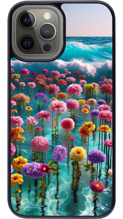 iPhone 12 Pro Max Case Hülle - Blumenmeer Wellen
