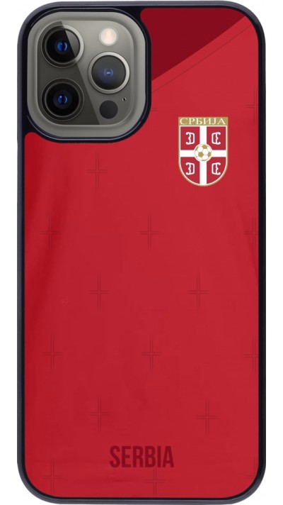 Coque iPhone 12 Pro Max - Maillot de football Serbie 2022 personnalisable