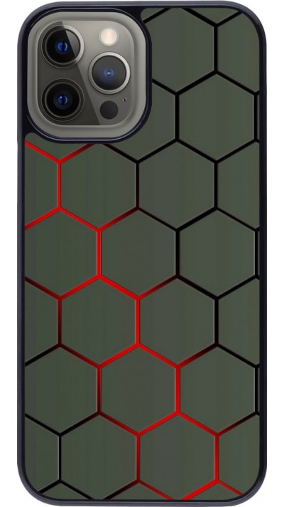 Hülle iPhone 12 Pro Max - Geometric Line red