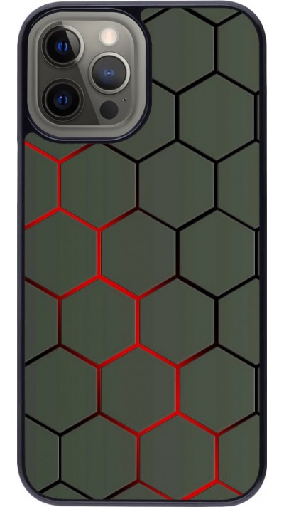 Coque iPhone 12 Pro Max - Geometric Line red