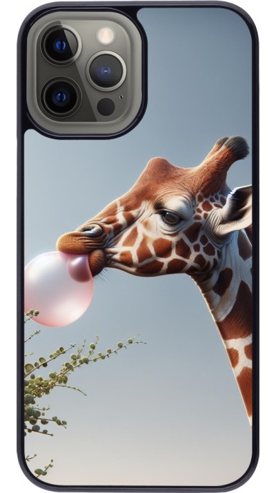 iPhone 12 Pro Max Case Hülle - Giraffe mit Blase