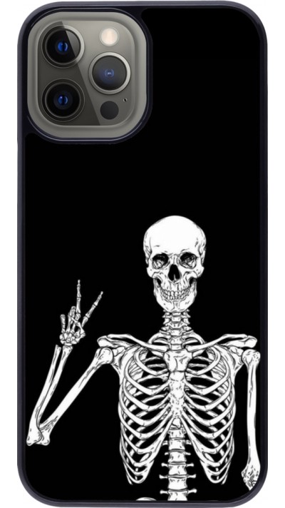 Coque iPhone 12 Pro Max - Halloween 2023 peace skeleton